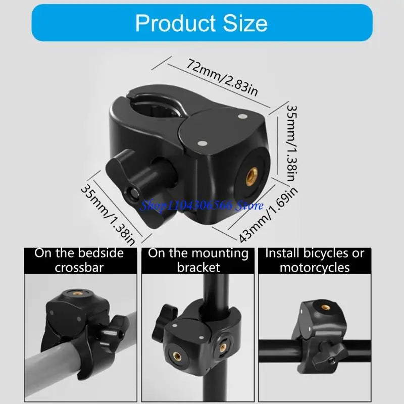 Dual 1/4" & 3/8" Screw Mount Camera Clamp – Tripod Accessory Camera Mount Clamp HIP