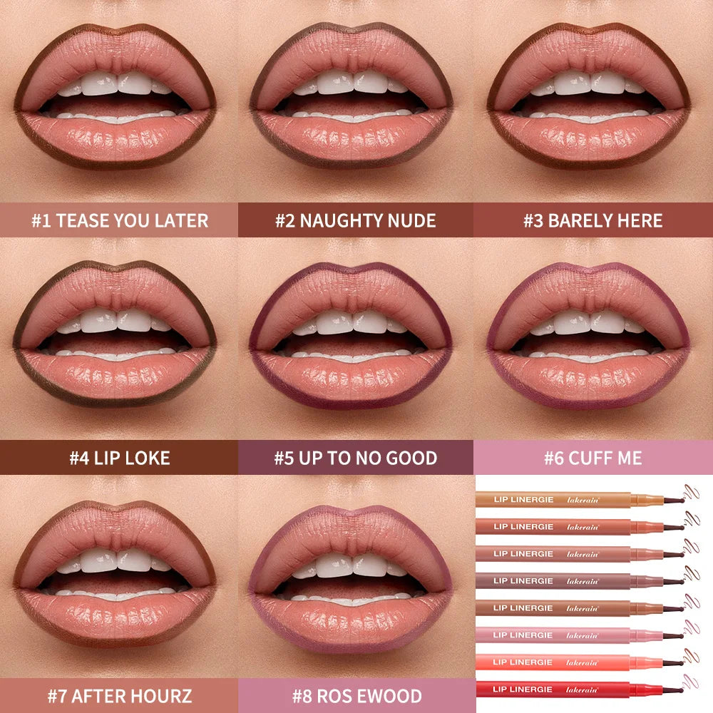 8 Colors Lip Lingerie Lip Liner Long Lasting Waterproof Stain Transfer Proof Smudge Resistant Color No Bleed Formula Cosmetics HIP