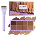 Full Coverage Concealer Palette 8 Colors Soft Matte Cream Concealer With Cosmetic Brush Waterproof Oil Control Long Lasting Cove HIP tan and brush