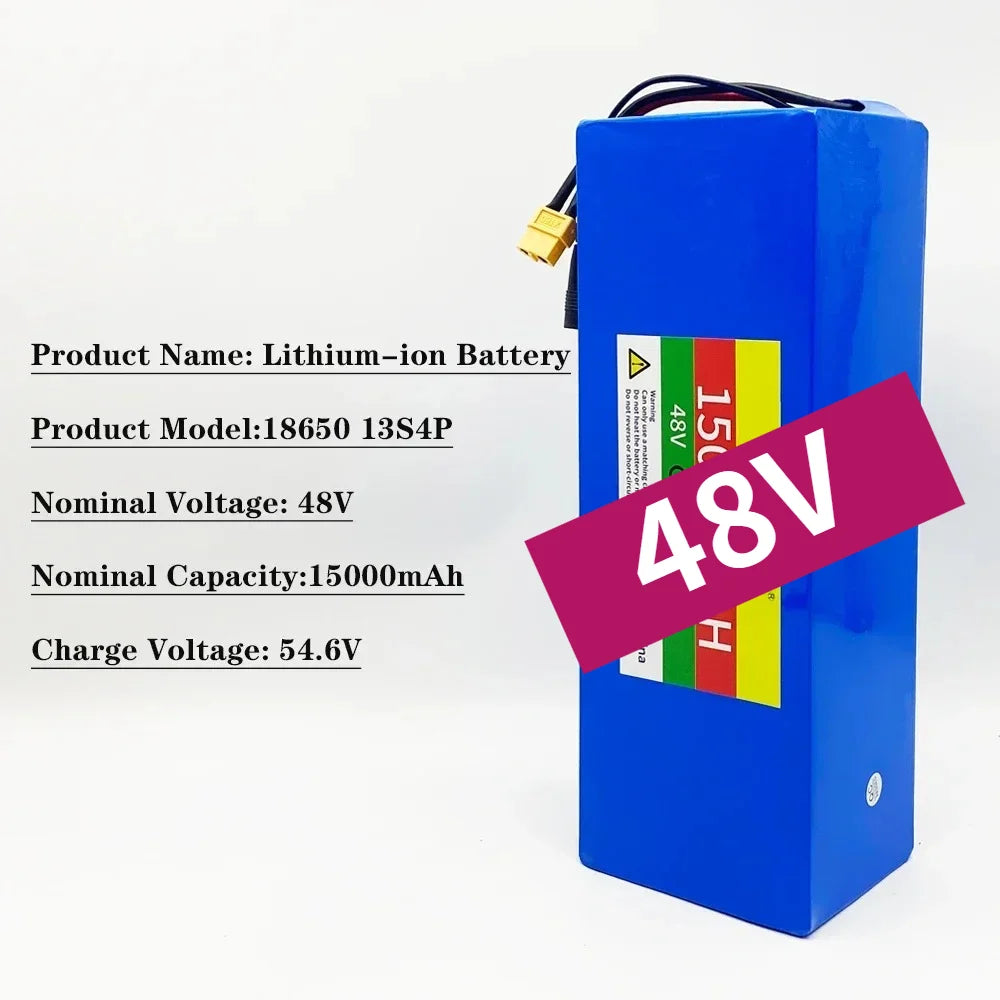 48V 15Ah Lithium-Ion Battery Pack 13S4P BMS – Electric Scooter E-Scooter Battery Pack HIP