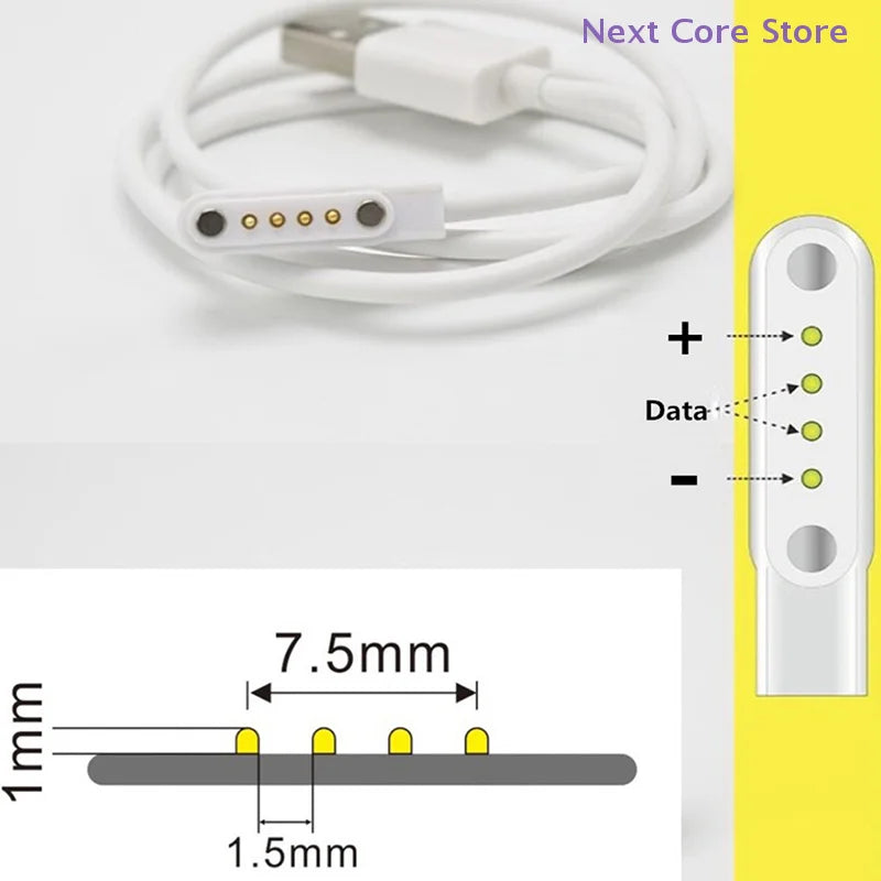 4-Pin Magnetic USB Charging Cable – KW88 Smart Watch Smart Watch Charger HIP
