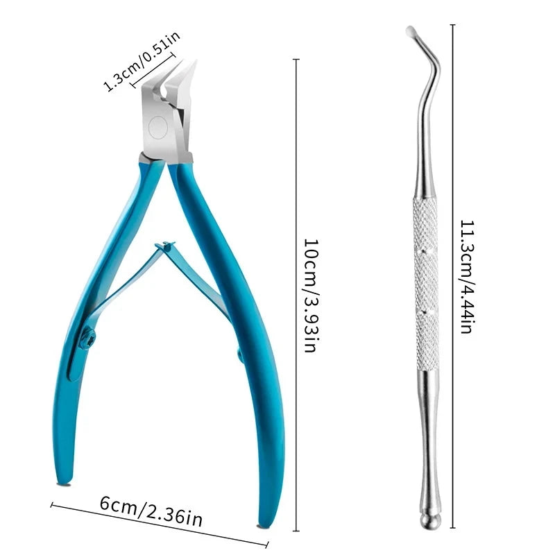 Professional Stainless Steel Cuticle Nipper & Nail Clipper Cuticle Nipper HIP C571-Blue 2pcs