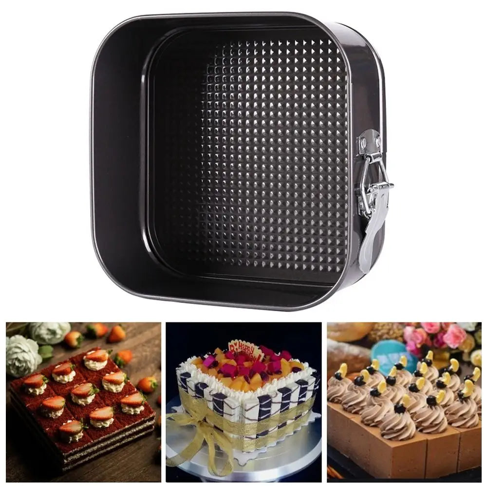 Non-Stick Carbon Steel Square Springform Cake Pan 7–12 Inch Cake Baking Pan HIP