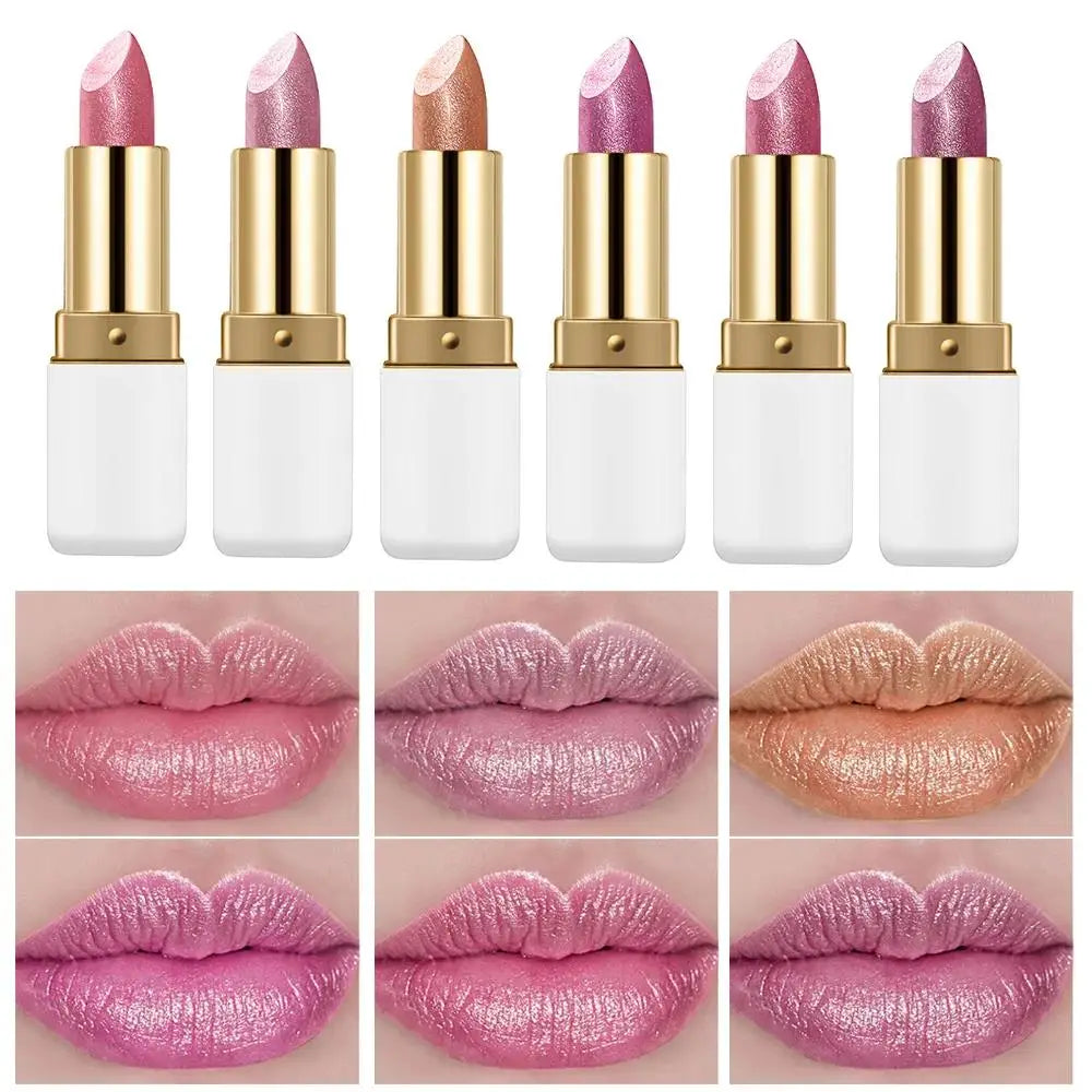 SAM SUGAR Metallic Pearlescent Lipstick – Matte Velvet & Long-Lasting Metallic Lipstick HIP