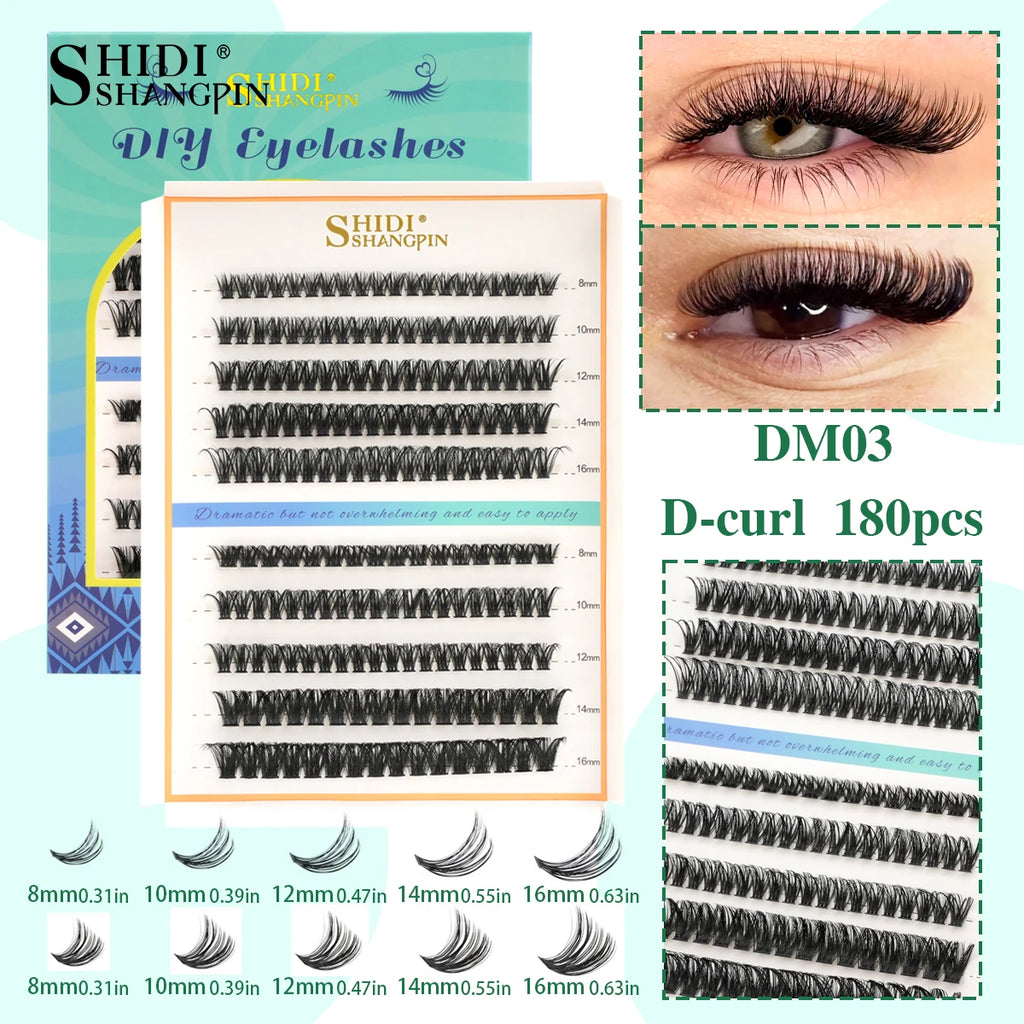 YSDO New 120/200 Bundles Eyelash Extension 10 Rows 3D Mink Russian Volume Lashes D Curl Eyelashes Individual Cilia Makeup Tool HIP