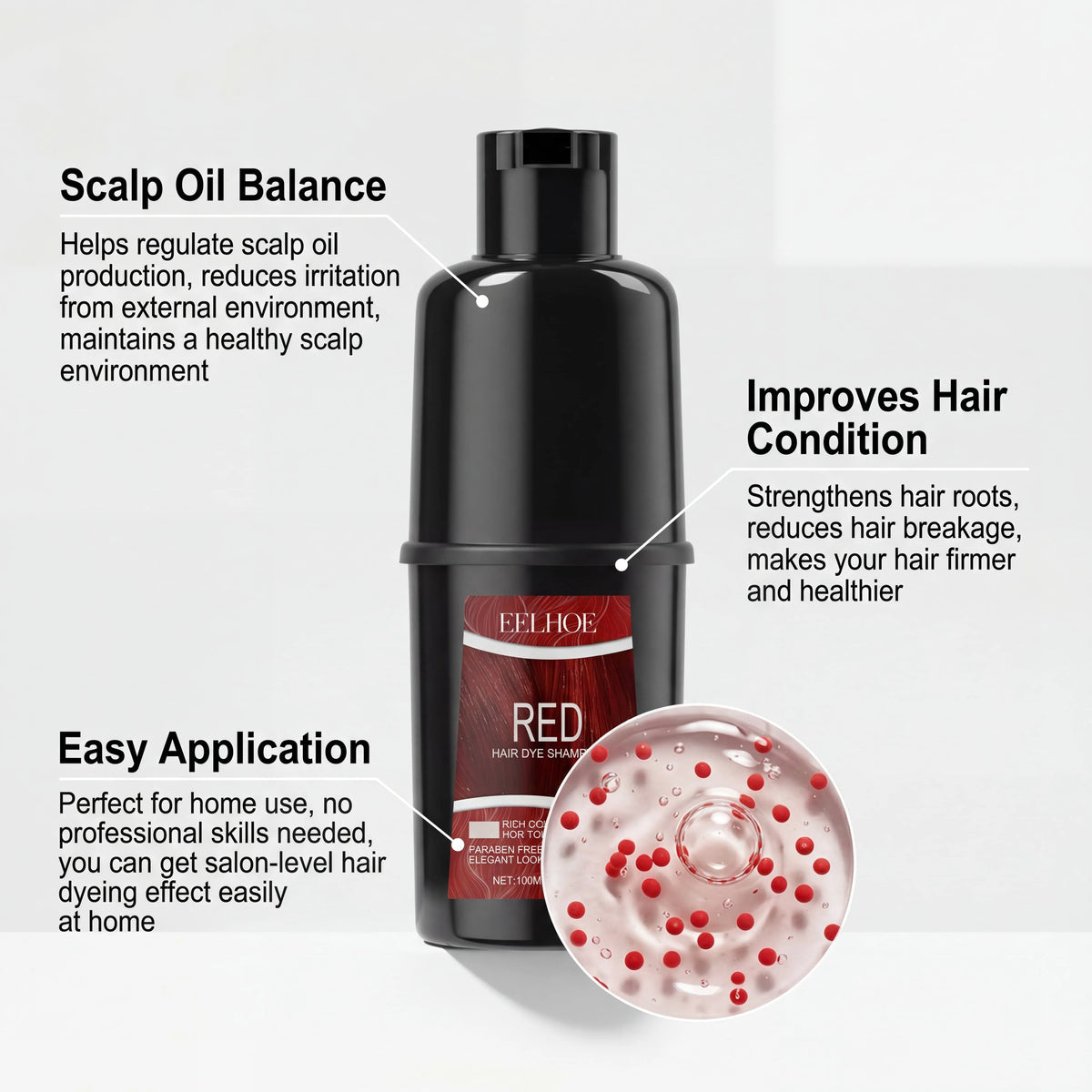 Red Herbal Hair Color Shampoo – Gray Coverage & Nourishing Hair Color Shampoo HIP