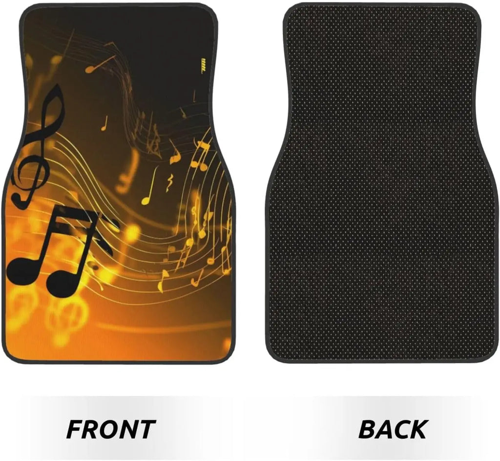 Golden Music Staff Car Floor Mats – 4-Piece All-Weather Set Car Floor Mats HIP