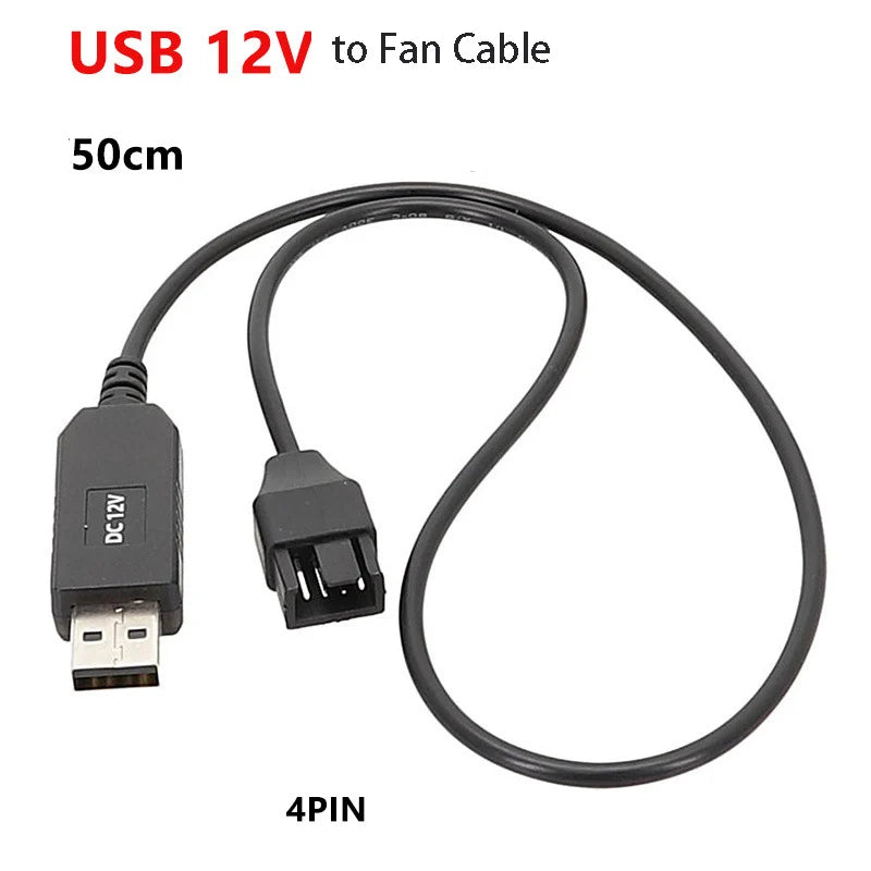 USB to 4-Pin 5V–12V Boost Cable for Computer Cooling Fan Fan Power Boost Cable HIP