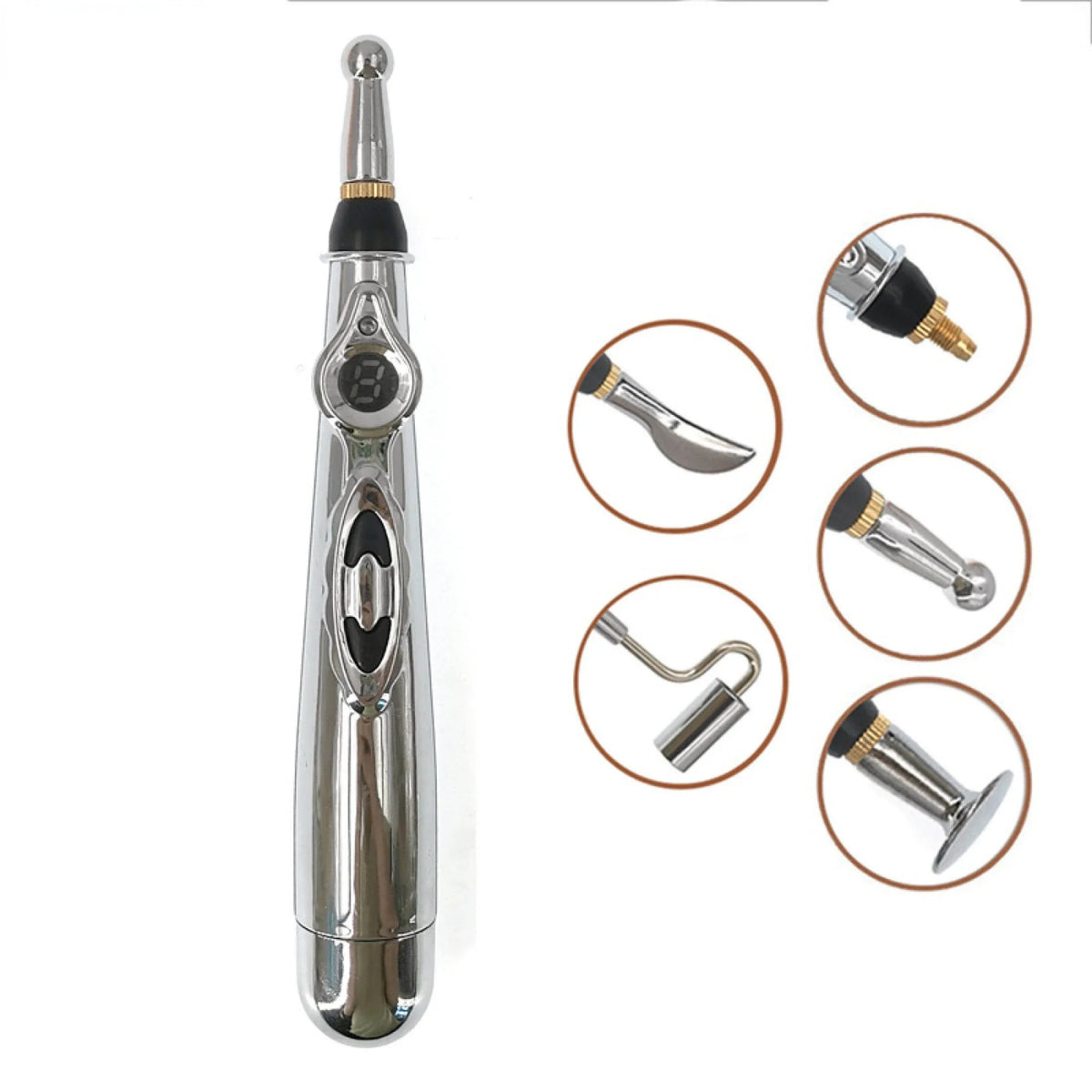 CAMMUO Energy Pulse Massage Pen – Face & Body Relaxation Handheld Massage Pen HIP 5 heads-OPP