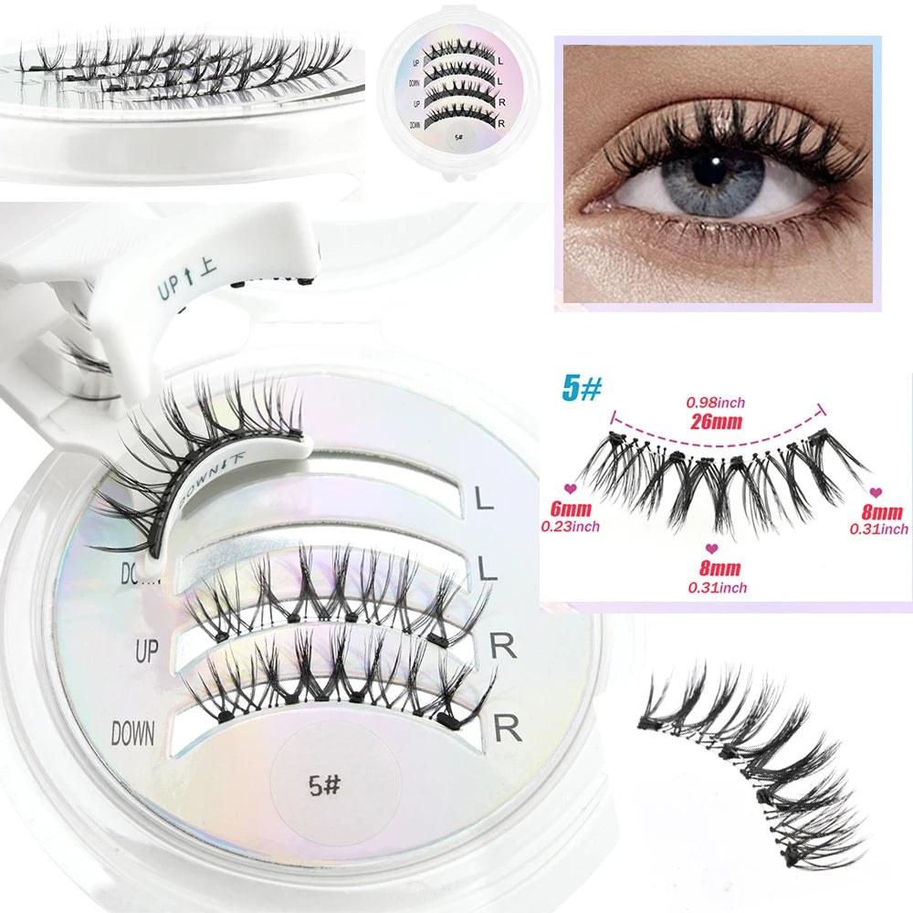 YSDO New Magnetic Lashes extension Set 1 Pairs Reusable No Glue Needed False Eyelashes with Magnetic Tweezers Set Make up Tool HIP 5