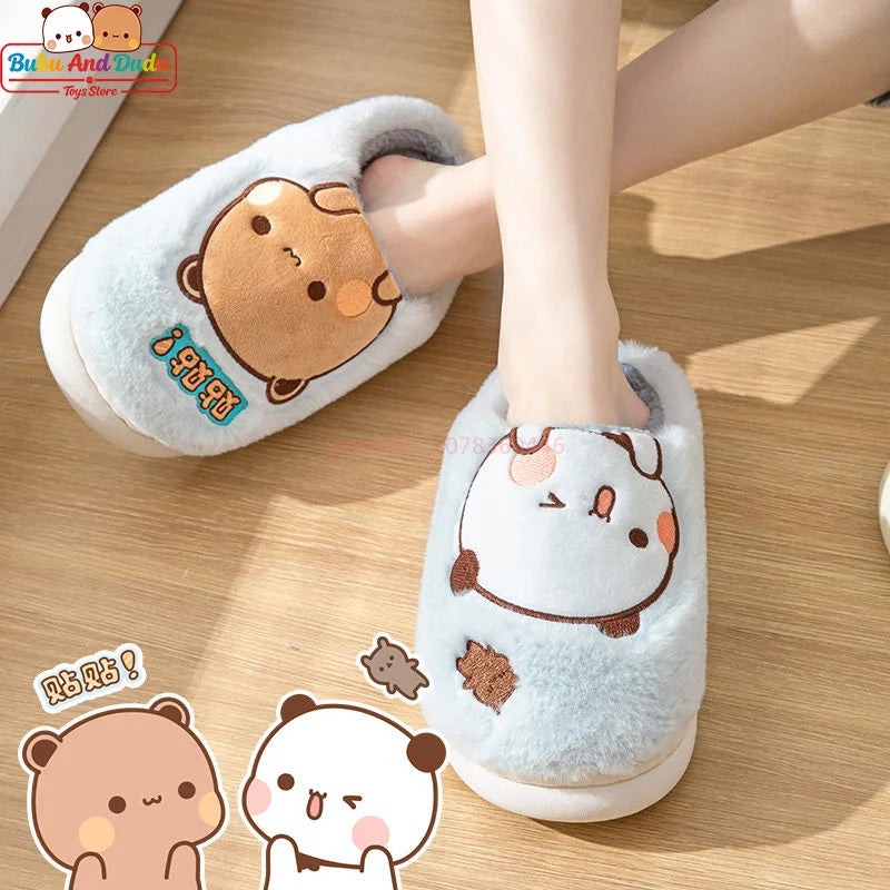 Bubu & Dudu Kawaii Panda Plush Slippers – Couples Gift Novelty Plush Slippers HIP
