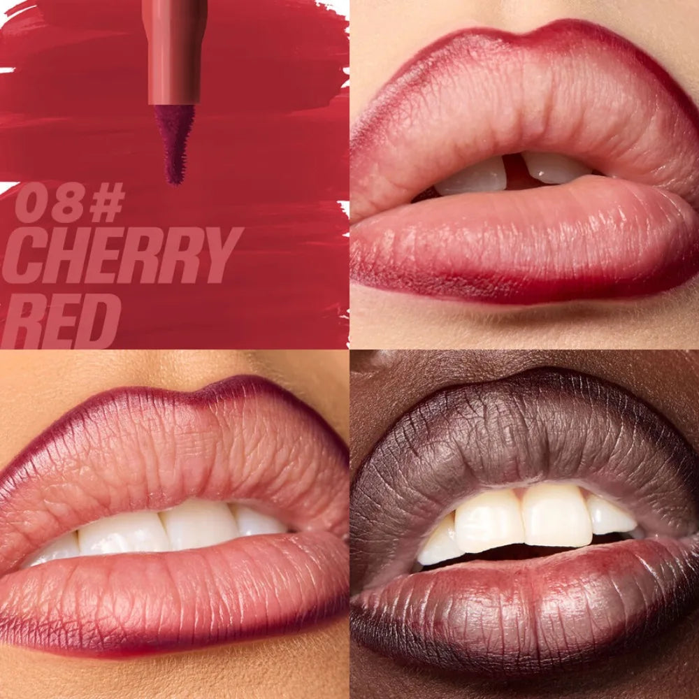 Waterproof Matte Lipliner Pencil Red Contour Tint Lipstick Long Lasting Non-stick Cup Moisturising Lips Makeup 8 Colors Velvet HIP 08