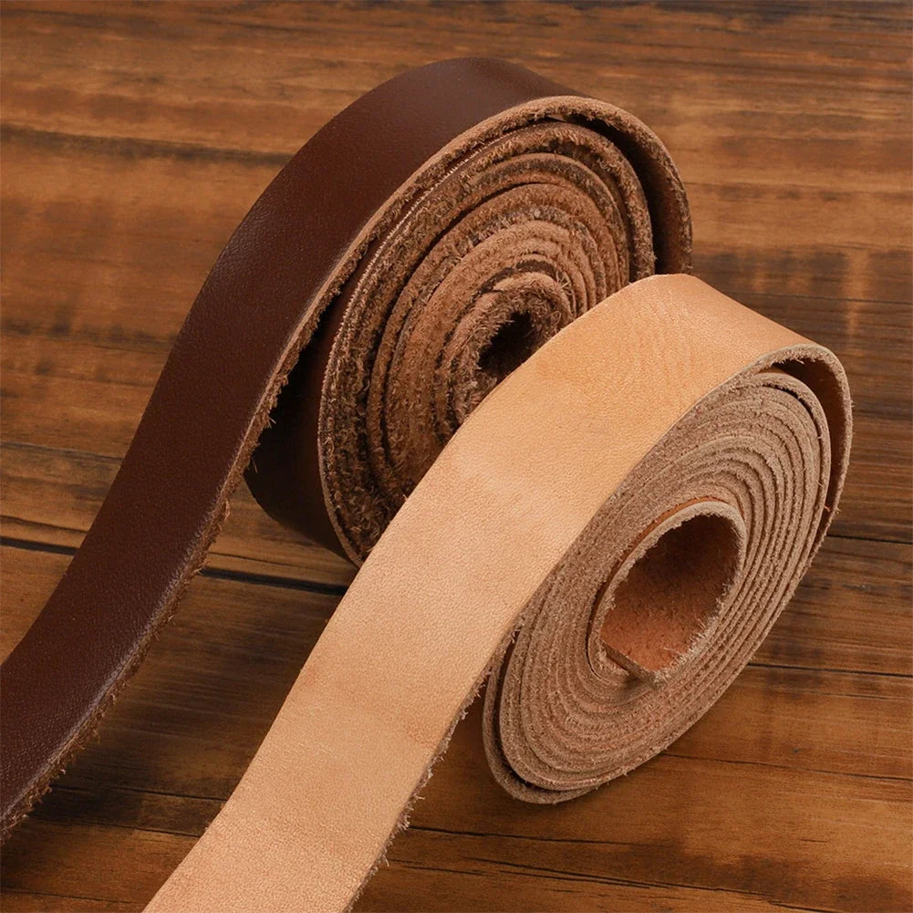 2 Meters DIY Leather Crafts Straps Strips for Bag Accessories Belt Handle Crafts Making 0.6/1/1.2/2/2.5cm Wide Durable Sturdy HIP