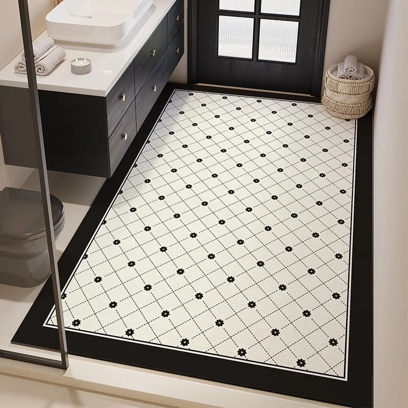 Non-Slip Quick-Dry Bathroom Floor Mat – Geometric Design Bathroom Floor Mat HIP GU6901-G 1pc 140x200cm