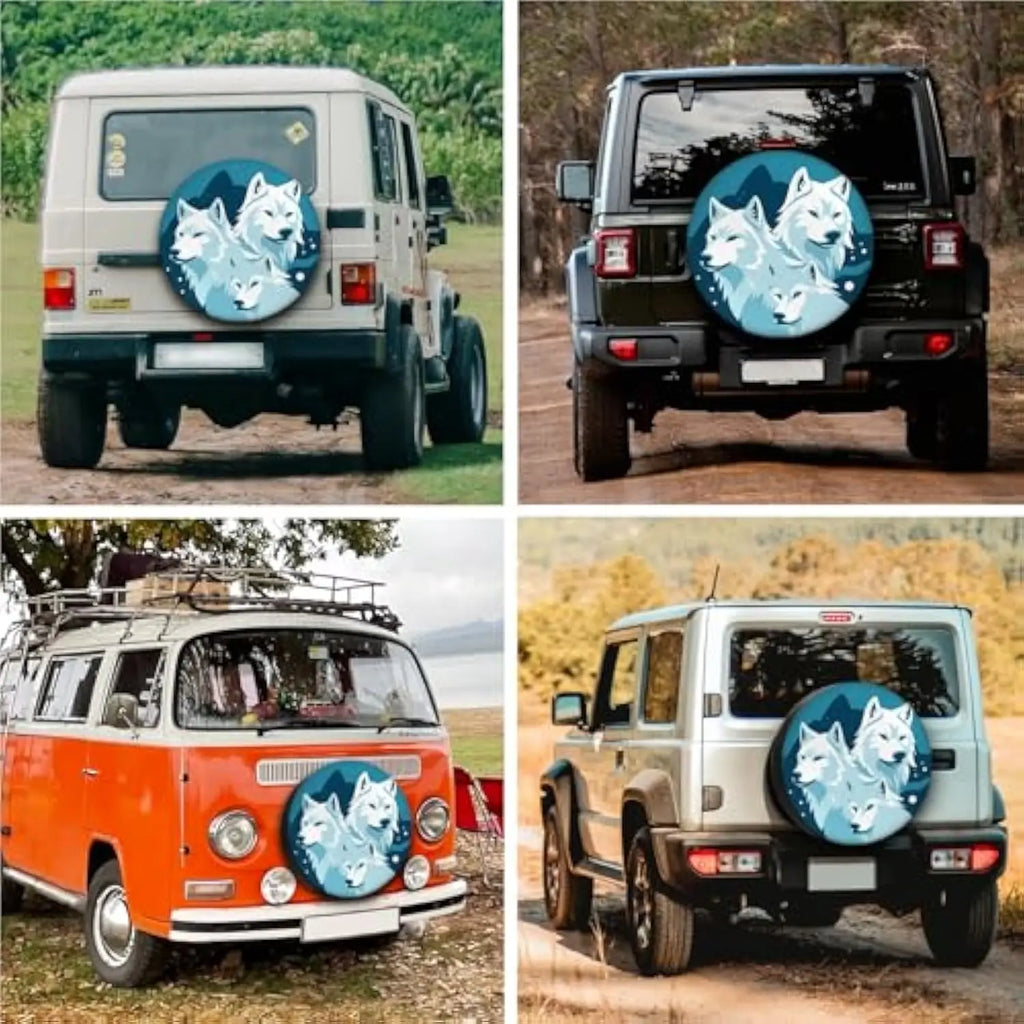 Arctic Wolf Pack Spare Tire Cover – Weatherproof Polyester Spare Tire Cover HIP