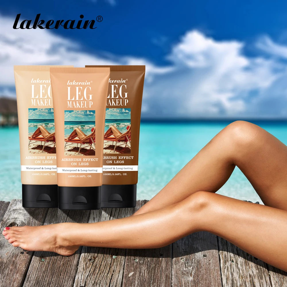 100ml Tan Leg Makeup Body Foundation Lotion Even Skin Tone Waterproof Long Lasting Body Tanning Cream Medium Bronze Leg Makeup HIP