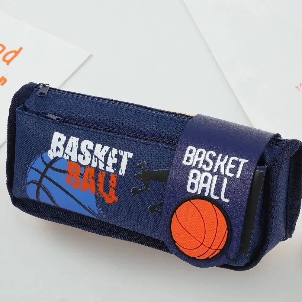 Large Canvas Pencil Case – Basketball Cartoon Pen Bag Canvas Pencil Case HIP