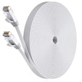 Cat 6 Flat Ethernet Cable 1000Mbps Gigabit LAN Patch Cord Ethernet LAN Cable HIP CAT6 Flat White 30m