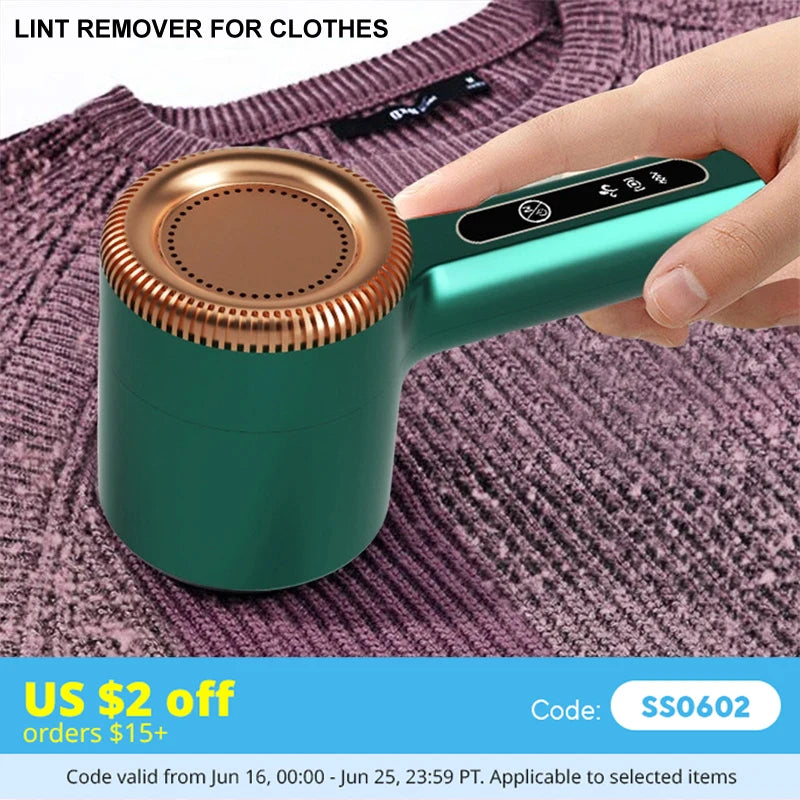 USB Rechargeable Electric Lint Remover & Fabric Shaver – Green Electric Lint Remover HIP