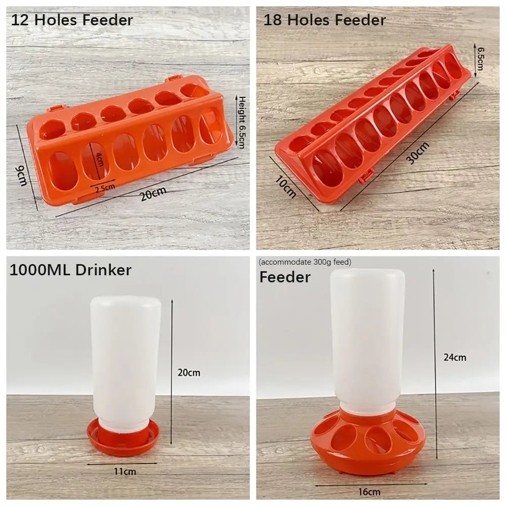 Large-Capacity Plastic Poultry Feeder & Bird Waterer Poultry Feeder Waterer HIP