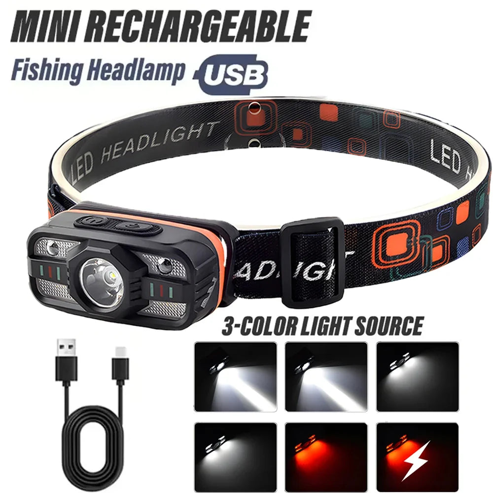 ESMARTER USB Rechargeable LED Headlamp | 6 Modes, Waterproof LED Headlamp HIP