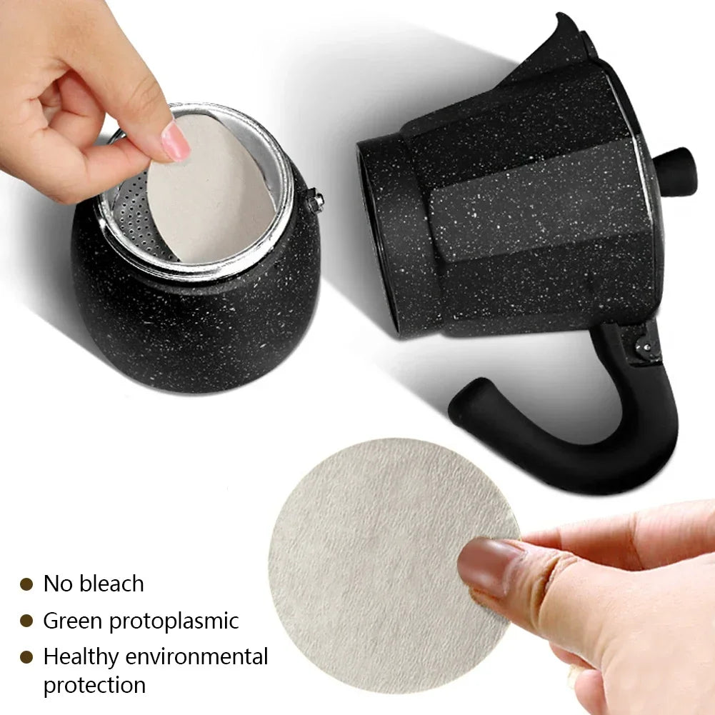 100pcs For Espressos White Filter Papers 51mm/58mm Replacement Coffee Papers Round Coffee Filter Papers for For Espressos Maker HIP