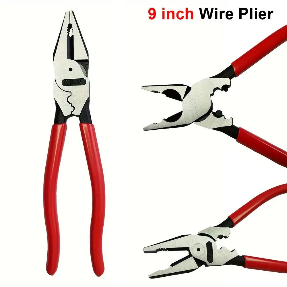 9-Inch Multi-Function CRV Steel Wire Pliers | Non-Slip Handle Wire Pliers HIP