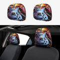 2-Pack Universal Car Headrest Covers – Soft Elastic Protectors Car Headrest Cover HIP black