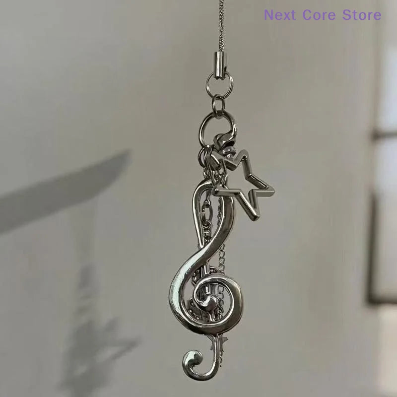 Y2K Musical Notes Keychain Guitar Backpack Pendant Charm Music Keychain Charm HIP
