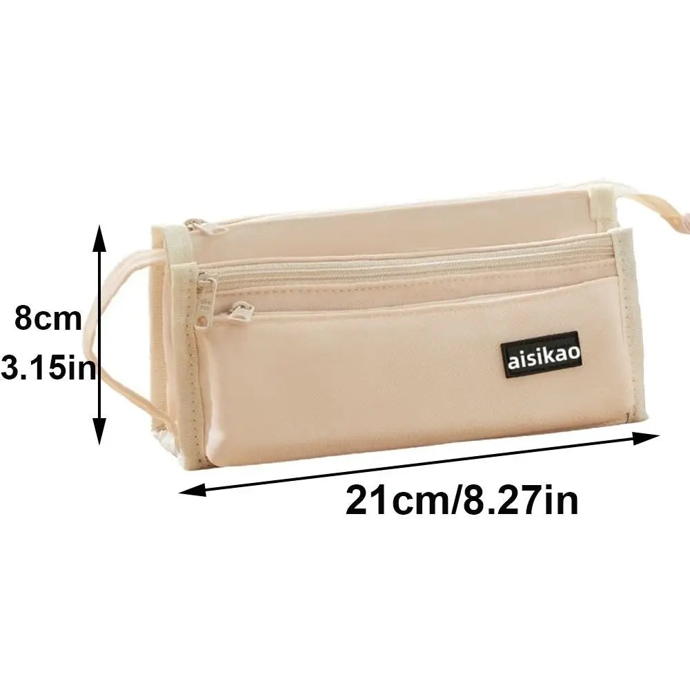 Large Capacity Multi-Layer Zipper Pencil Bag for Kids Pencil Case HIP