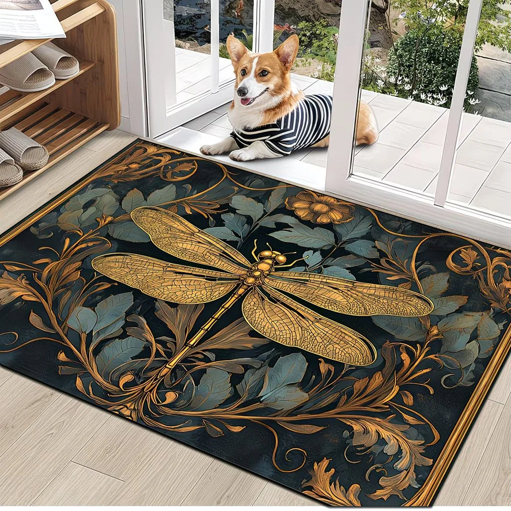 Dragonfly Non-Slip Door Mat – Washable Polyester Rug Decorative Door Mat HIP
