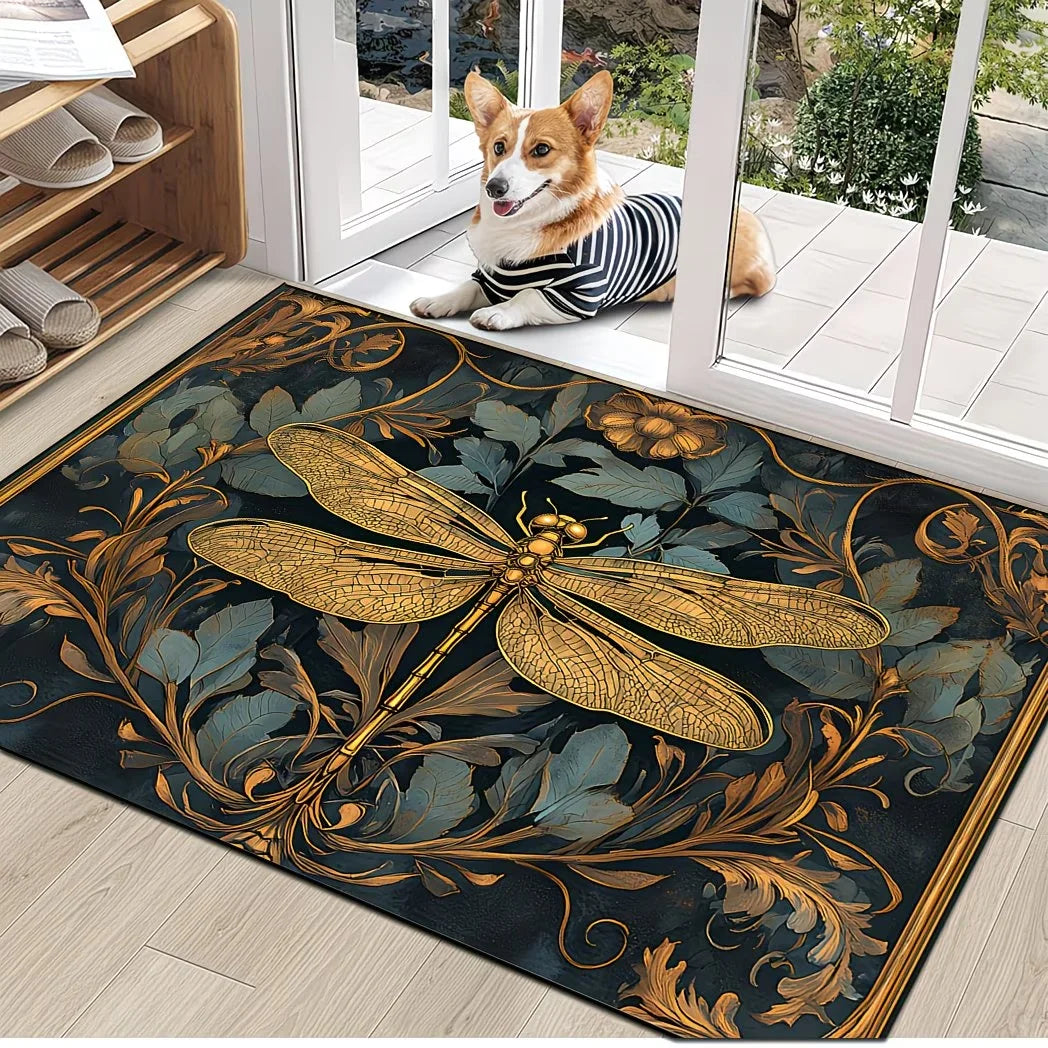 Dragonfly Non-Slip Door Mat – Washable Polyester Rug Decorative Door Mat HIP