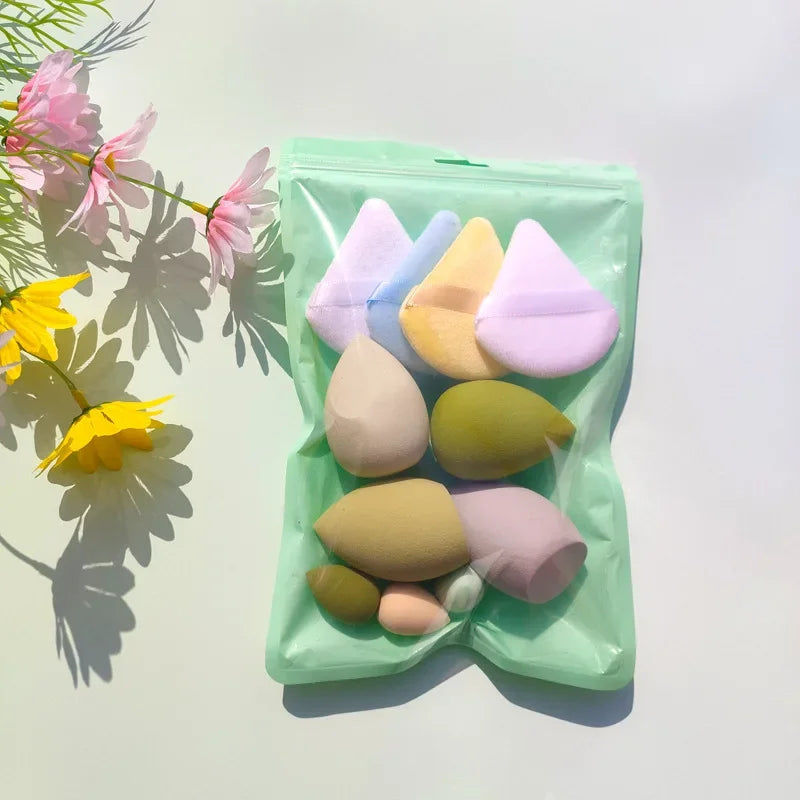7/12Pcs Cosmetic Puff Makeup Sponge Beauty Egg Foundation Sponges Powder Puff Women Make Up Accessories Beauty Tools HIP 11pcs green