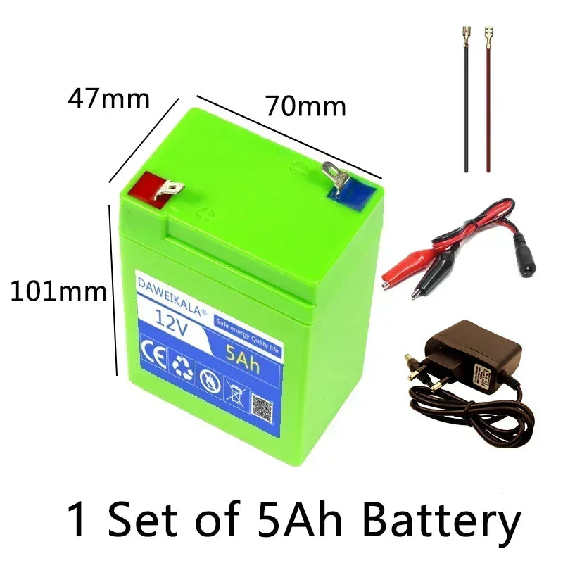 DAWEIKALA 12V 8Ah Li-Ion Battery Pack – 1200+ Cycle Life Lithium Battery Pack HIP 5Ah Battery