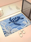 Coastal Starfish Felt Doormat – Non-Slip Washable Beach Mat Decorative Doormat HIP 2 40x60cm-Felt