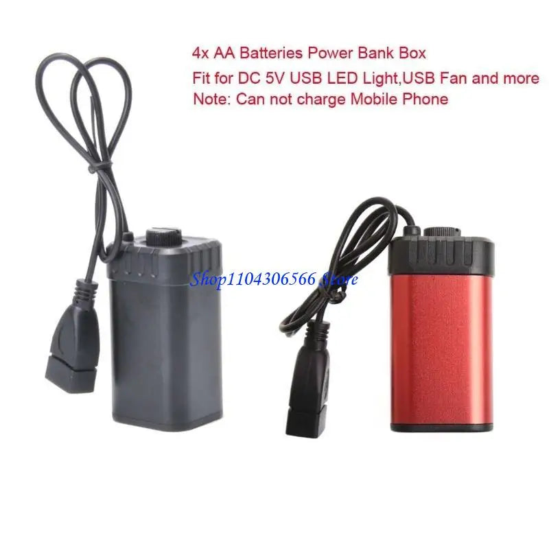 AA Battery Storage Box with USB Output – 4-Cell Aluminum Holder Battery Storage Box HIP