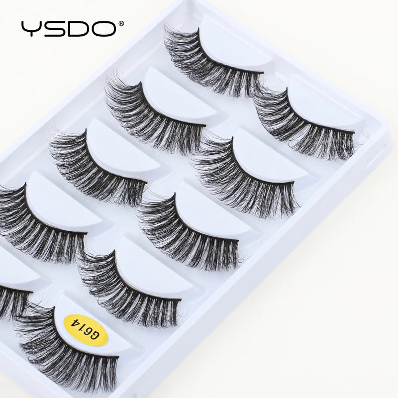 YSDO Eyelashes 3/5 Pairs Natural Long 3D Mink Lashes Fluffy Volume Mink False Eyelashes Cruelty Free Wispy Lashes Makeup Cilios HIP