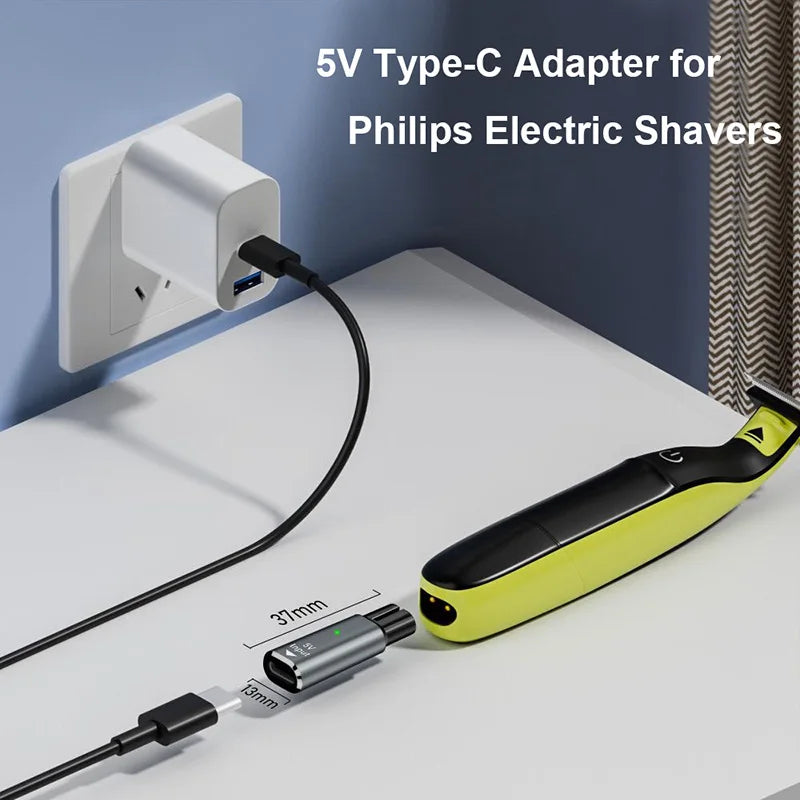 5V Type-C Charger Adapter for Philips OneBlade Shavers Shaver Charger Adapter HIP