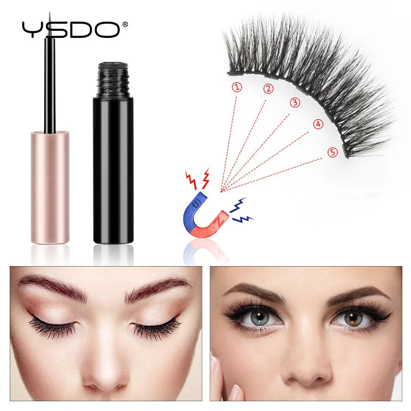 1/3/4 Pcs Magnetic Eyelashes Natural Long 3D Mink Lashes Makeup Soft Magnetic False Eyelashes Eyeliner Tweezers Sets Fake Lashes HIP