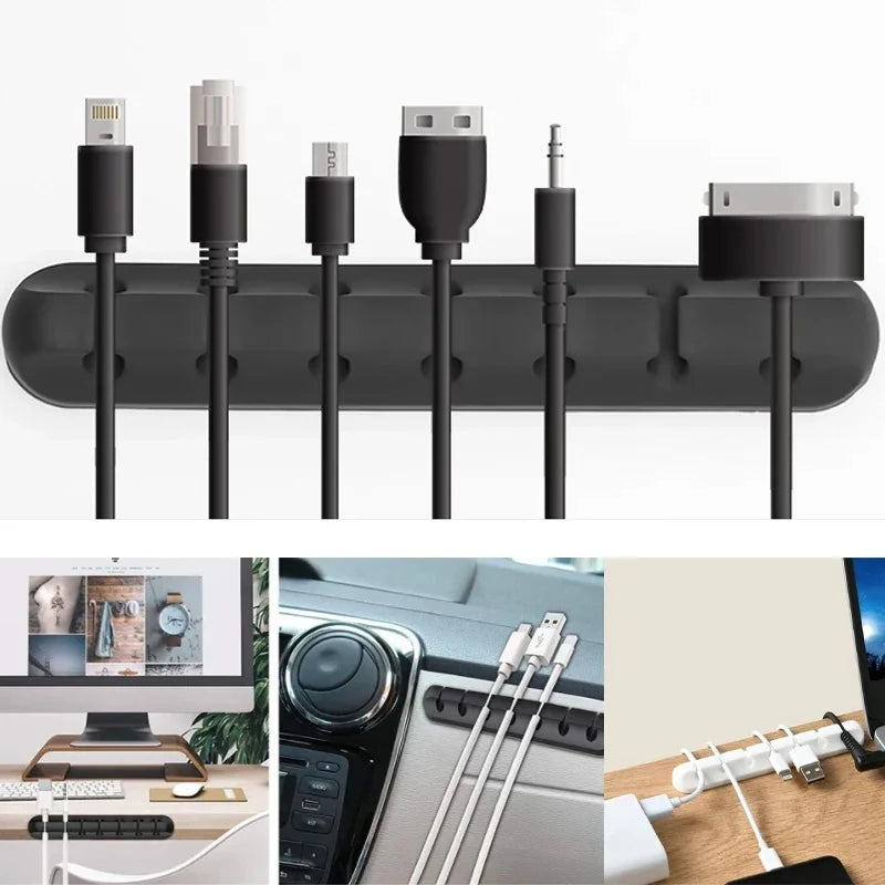 Silicone Desktop Cable Organizer Clips – Self-Adhesive Cable Management Clips HIP