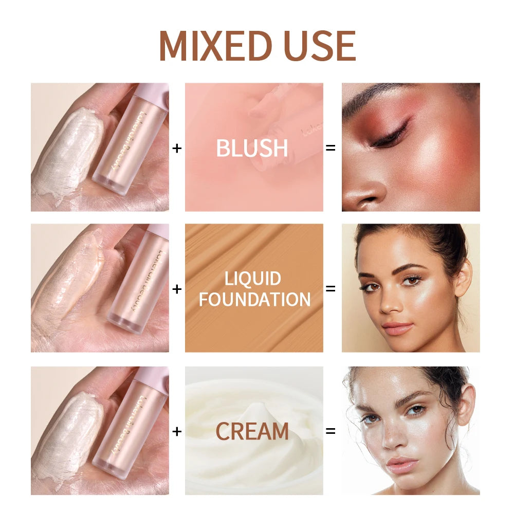 4Color Face Liquid Highlighter Bronzer Contouring Highlight Fluid Makeup Face Shimmer Shine High Lighter Iluminador Maquillaje HIP