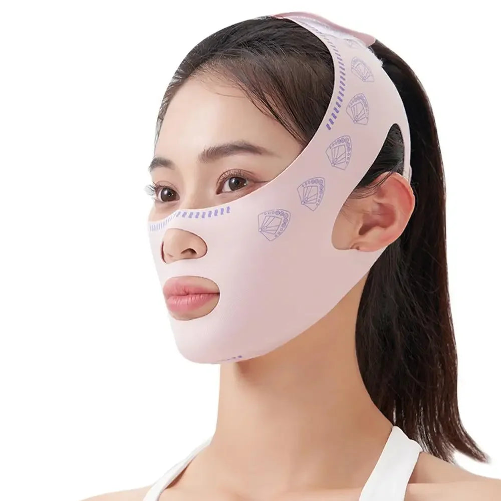 V Line Face Lifting Mask – Chin & Cheek Slimming Strap Face Slimming Mask HIP C585-pink