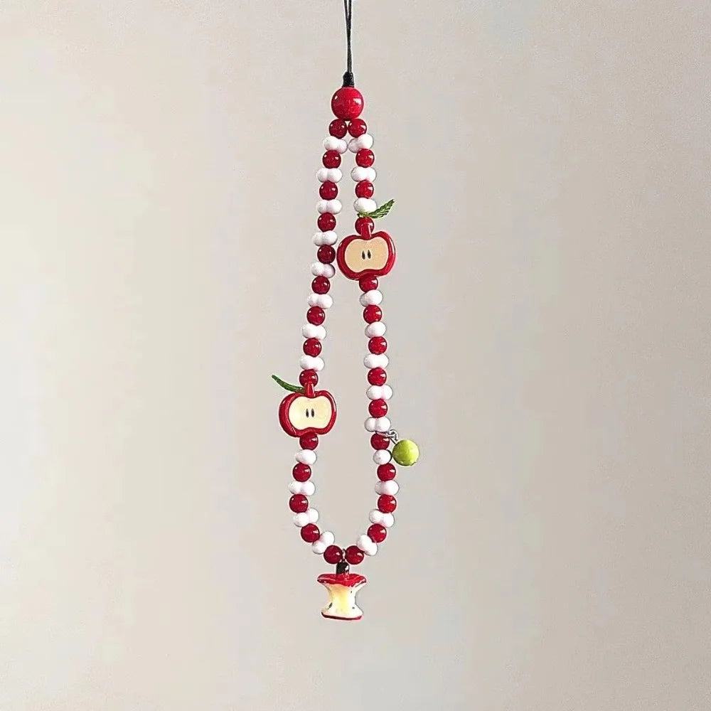 Kawaii Fruit Phone Strap Lanyard – Cute Resin Charm Beads Phone Strap Lanyard HIP