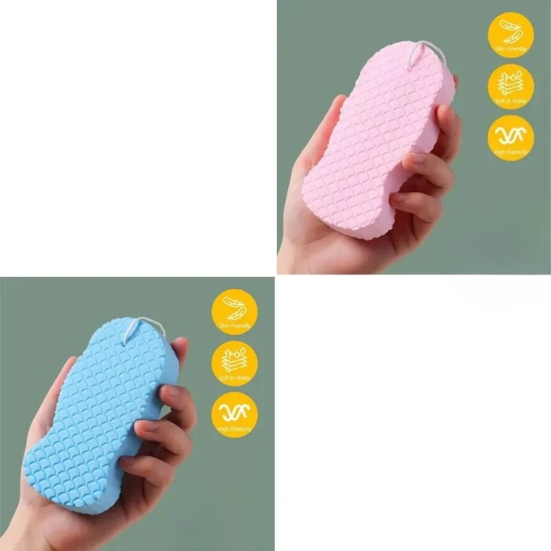 Soft Sponge Body Scrubber – Exfoliating Bath Shower Sponge Bath Scrub Sponge HIP C572-1Blue 1Pink 30g