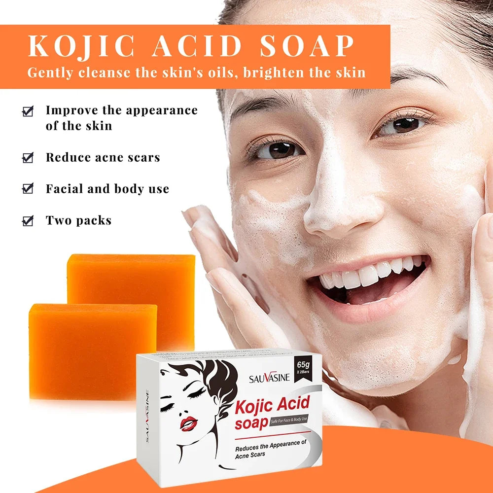 Kojic Acid Brightening Handmade Soap – Face & Body 2-Pack Brightening Bar Soap HIP