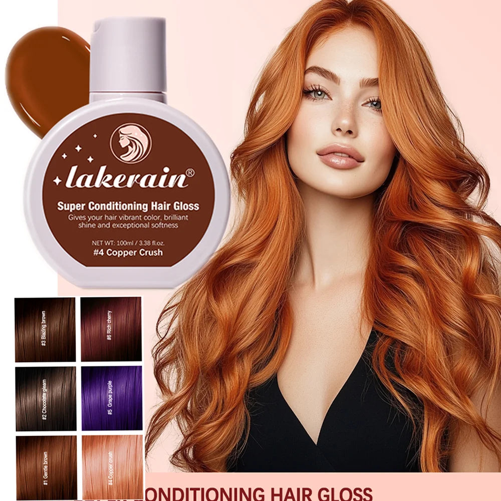 Hair Glaze Super Gloss Color Conditioning Gloss Rinse Out Semi-Permanent Hair Gloss that Enhances Color Nourish and repair Easy HIP