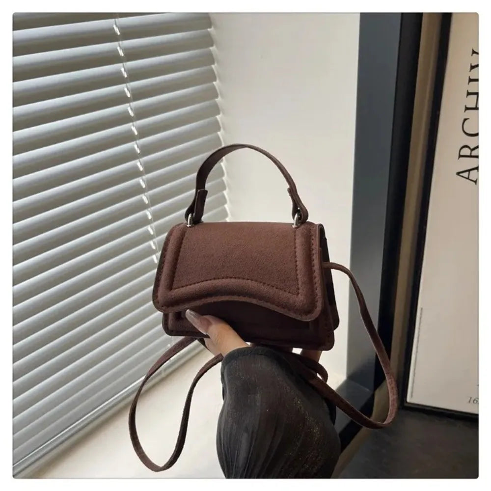 Suede Mini Crossbody Bag – Square PU Leather Shoulder Bag Mini Crossbody Bag HIP
