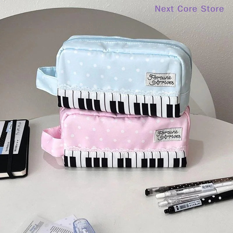 Kawaii Piano Key Polka Dot Pencil Case – Large Capacity Pencil Case HIP