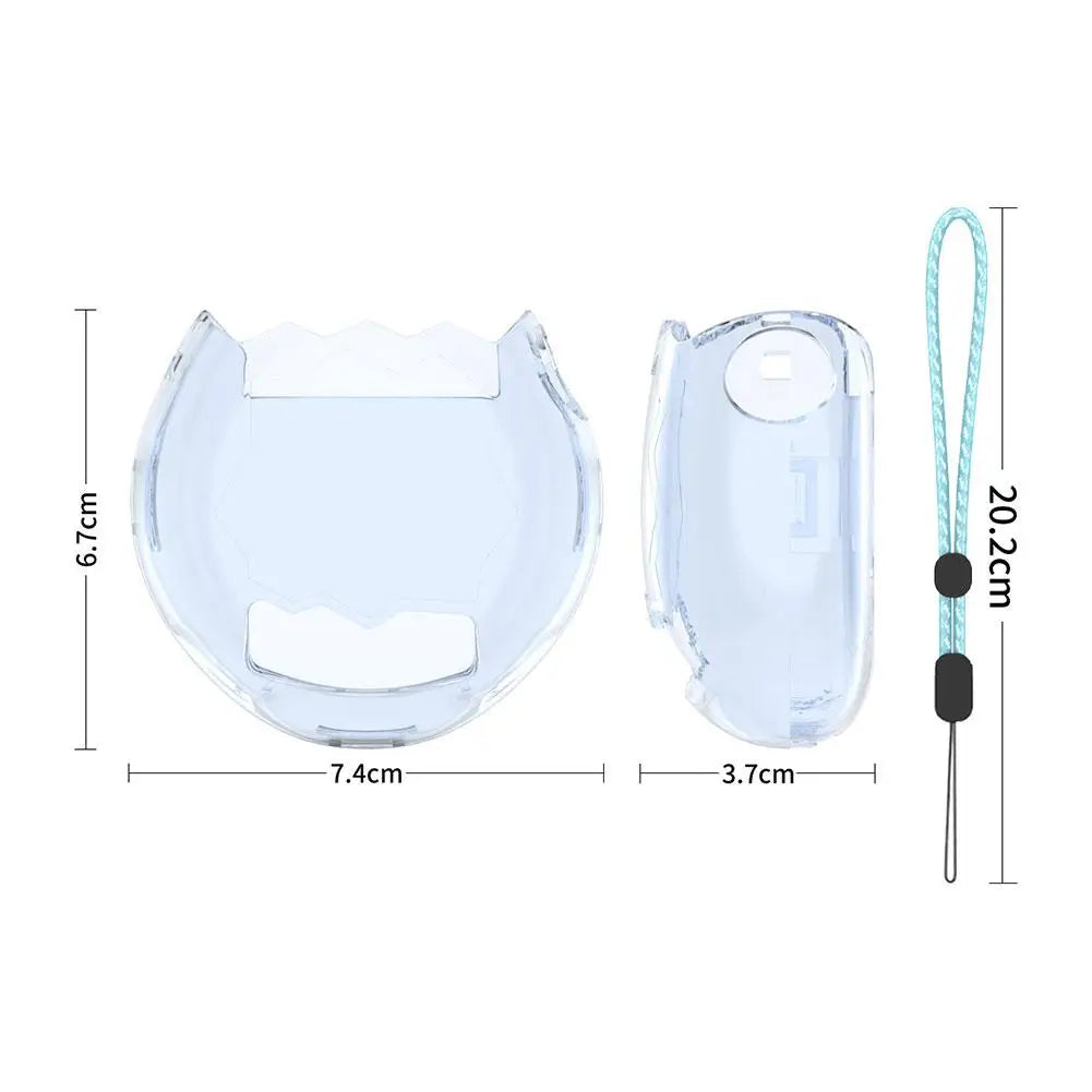 For Tamagotchi Paradise Transparent Protective Case Dustproof PC Hard Shell with Lanyard Anti-Scratch Clear Cover Game Console HIP