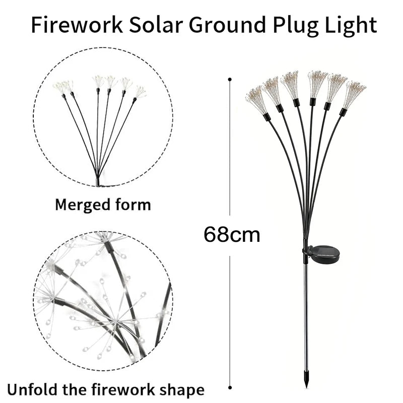 Solar Fireworks Garden Lights – 60 LED Waterproof Starburst Solar Garden Light HIP